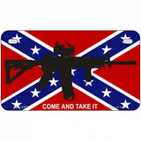 Come and Take It Confederate Flag Novelty Metal License Plate 7" x 4" (MP)