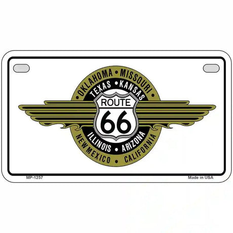 Route 66 Shield Emblem Novelty Metal License Plate 7" x 4" (MP)
