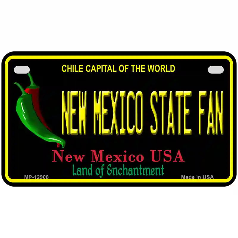 New Mexico State Fan Novelty Metal License Plate 7" x 4" (MP)