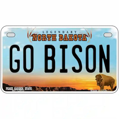 Go Bison Novelty Metal License Plate 7" x 4" (MP)