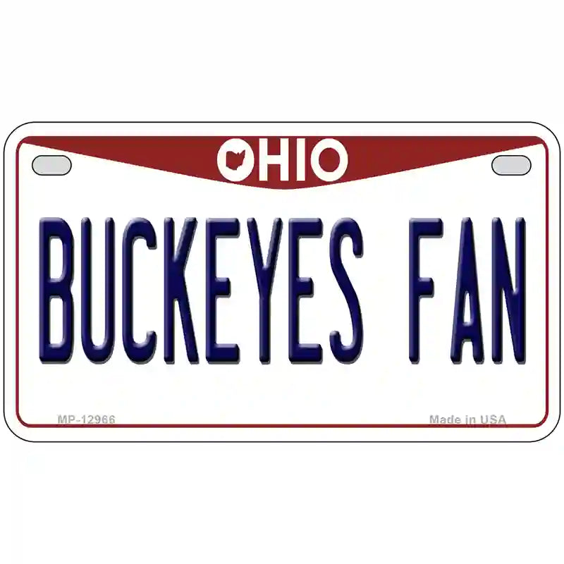 Buckeyes Fan Novelty Metal License Plate 7" x 4" (MP)