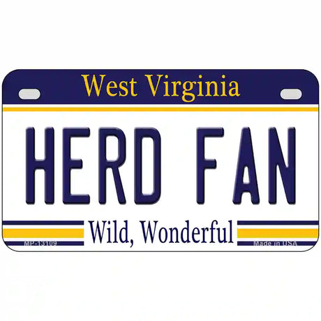 Herd Fan Novelty Metal License Plate 7" x 4" (MP)