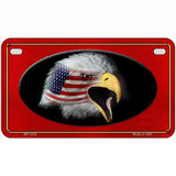 American Flag Eagle Red Novelty Metal License Plate 7" x 4" (MP)