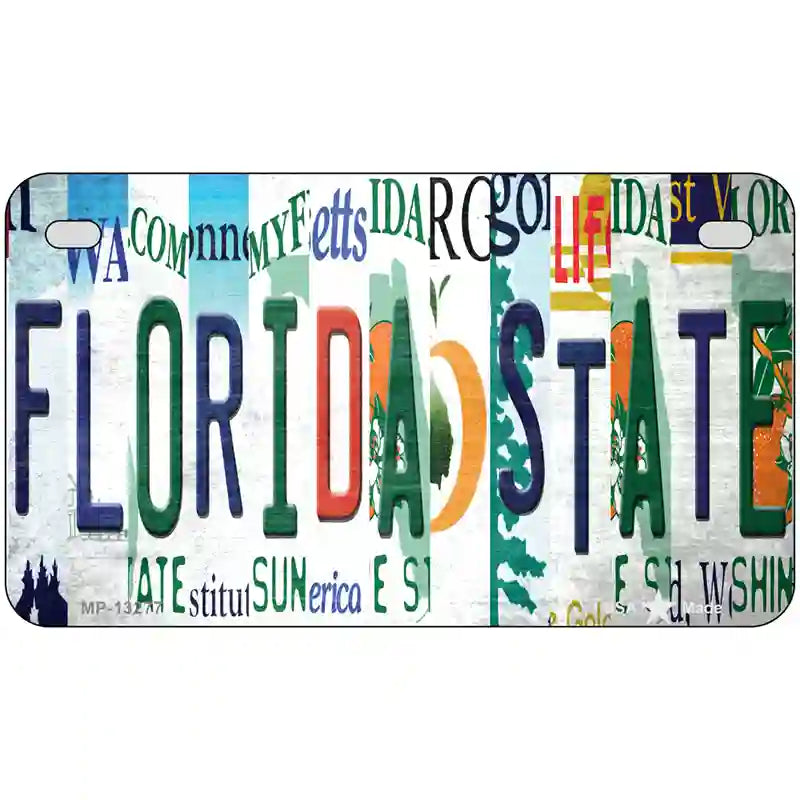 Florida State Strip Art Novelty Metal License Plate Tag 7" x 4" Motorcycle (MP)