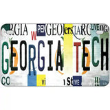 Georgia Tech Strip Art Novelty Metal License Plate Tag 7" x 4" Motorcycle (MP)