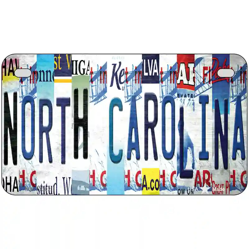 North Carolina Strip Art Novelty Metal License Plate Tag 7" x 4" Motorcycle (MP)