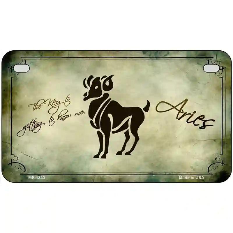 Aries Zodiac Novelty Metal License Plate 7" x 4" (MP)