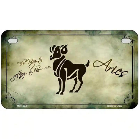 Aries Zodiac Novelty Metal License Plate 7" x 4" (MP)
