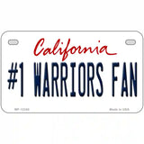 Number 1 Warriors Fan Novelty Metal License Plate Tag 7" x 4" Motorcycle (MP)