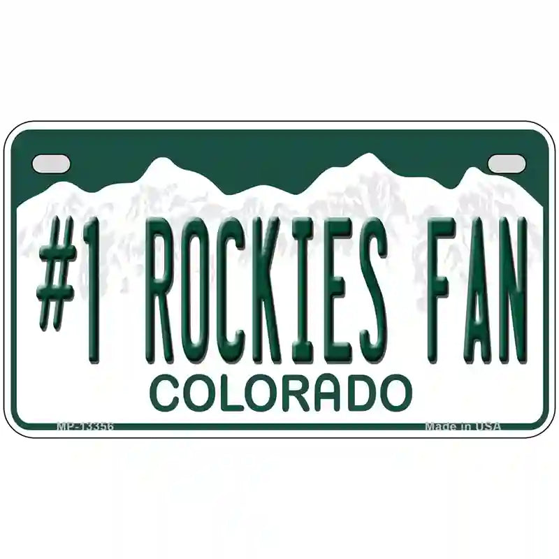 Number 1 Rockies Fan Novelty Metal License Plate Tag 7" x 4" (MP)
