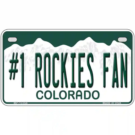Number 1 Rockies Fan Novelty Metal License Plate Tag 7" x 4" (MP)