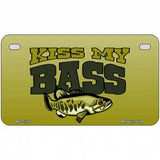 Kiss My Bass Novelty Metal License Plate 7" x 4" (MP)