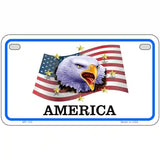 Waving Flag Bald Eagle Novelty Metal License Plate 7" x 4" (MP)
