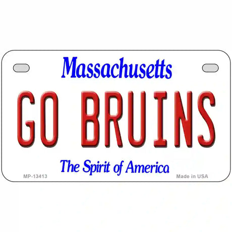 Go Bruins Novelty Metal License Plate Tag 7" x 4" (MP)