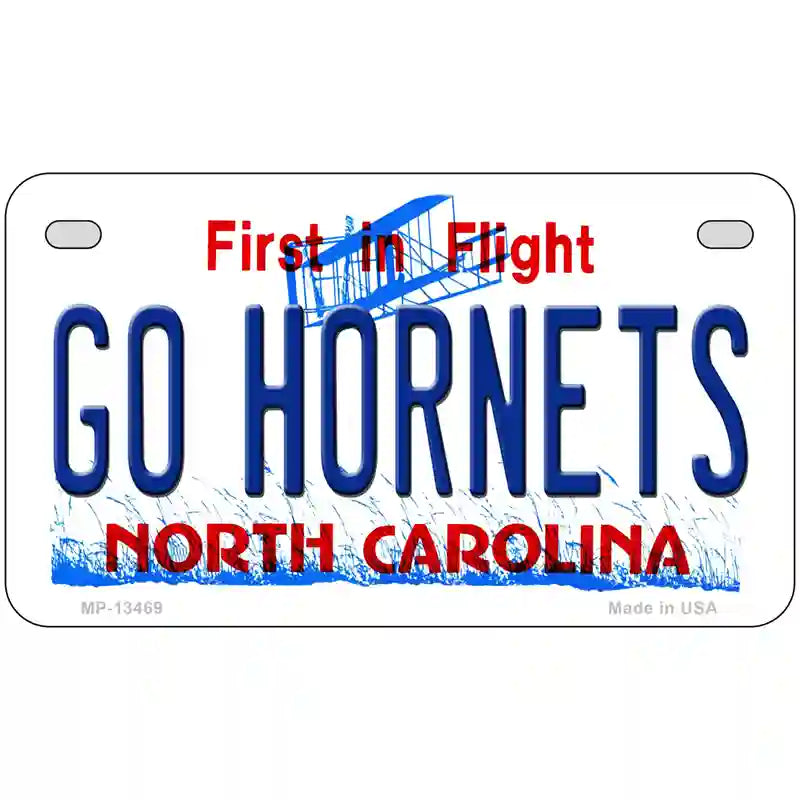 Hornets Fan Novelty Metal License Plate Tag 7" x 4" Motorcycle (MP)