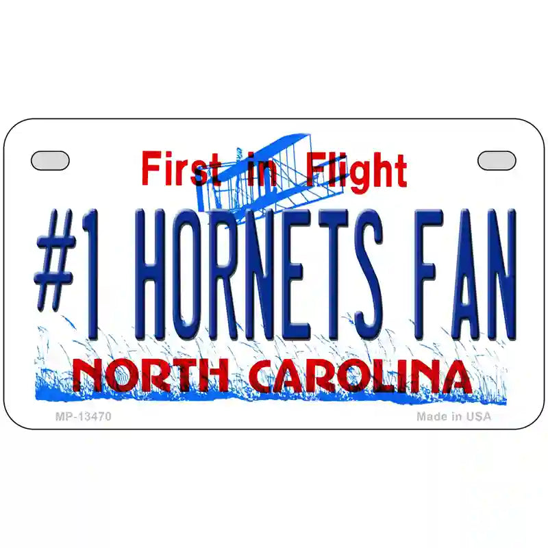 Number 1 Hornets Fan Novelty Metal License Plate Tag 7" x 4" Motorcycle (MP)