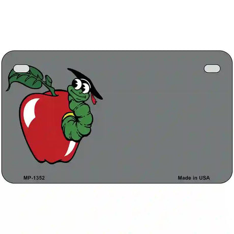 Teacher Apple Offset Novelty Metal License Plate 7" x 4" (MP)