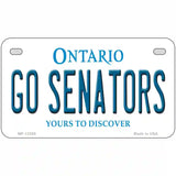 Go Senators Novelty Metal License Plate Tag 7" x 4" Motorcycle (MP)