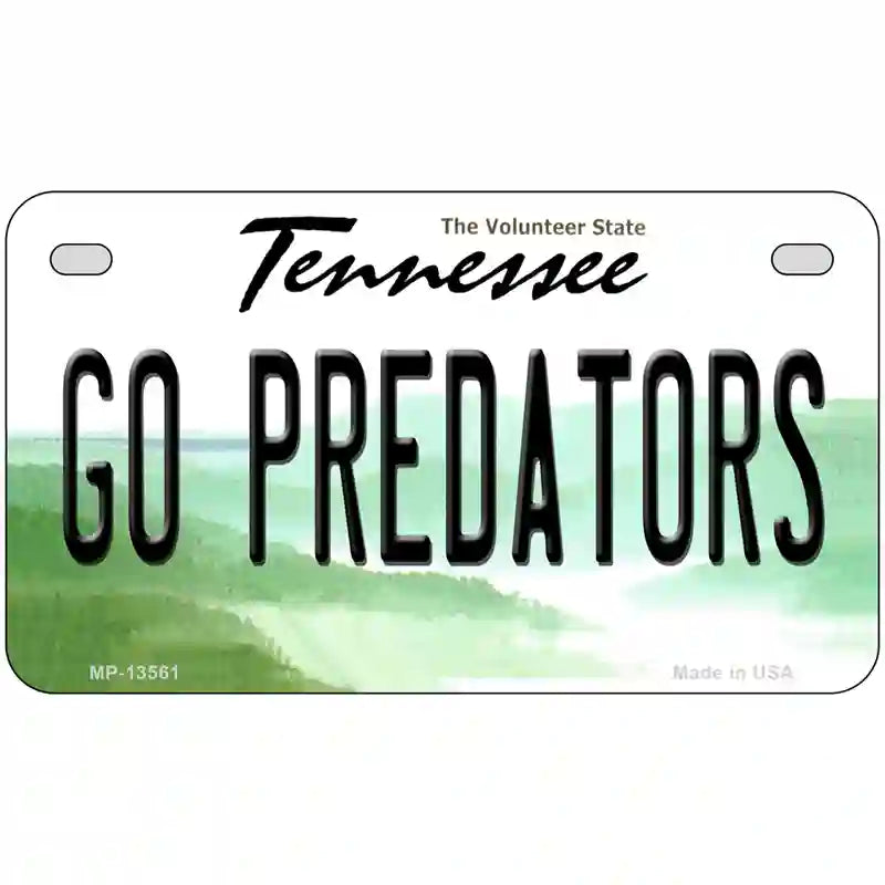 Go Predators Novelty Metal License Plate Tag 7" x 4" Motorcycle (MP)