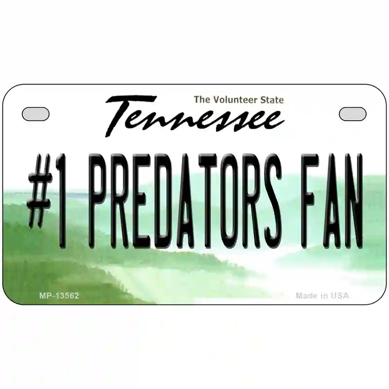 Number 1 Predators Fan Novelty Metal License Plate Tag 7" x 4" Motorcycle (MP)