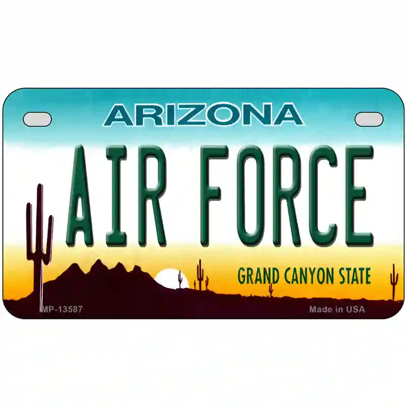 Air Force Arizona Novelty Metal License Plate Tag 7" x 4" Motorcycle (MP)
