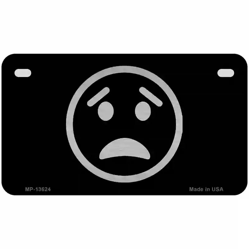 Worried Black Novelty Metal License Plate Tag 7" x 4" Motorcycle (MP)