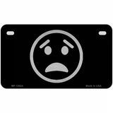 Worried Black Novelty Metal License Plate Tag 7" x 4" Motorcycle (MP)