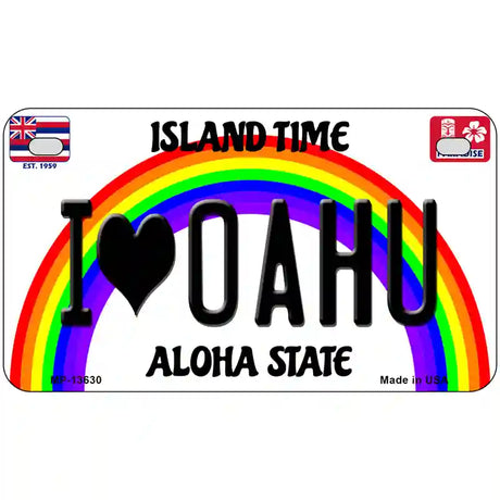I Heart Oahu Novelty Metal License Plate Tag 7" x 4" (MP)