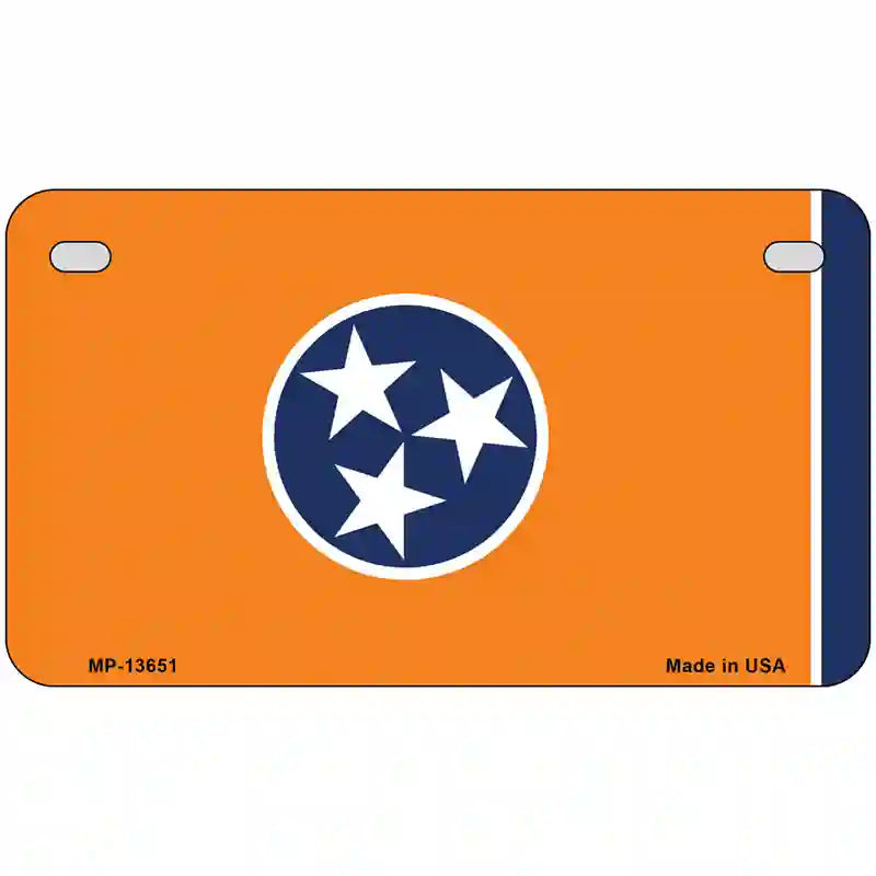 Tennessee Flag Orange Novelty Metal License Plate Tag 7" x 4" Motorcycle (MP)