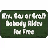 Ass Gas Or Grass Novelty Metal License Plate Tag 7" x 4" Motorcycle (MP)