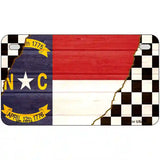 North Carolina Racing Flag Novelty Metal License Plate Tag 7" x 4" Motorcycle (MP)