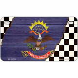 North Dakota Racing Flag Novelty Metal License Plate Tag 7" x 4" Motorcycle (MP)