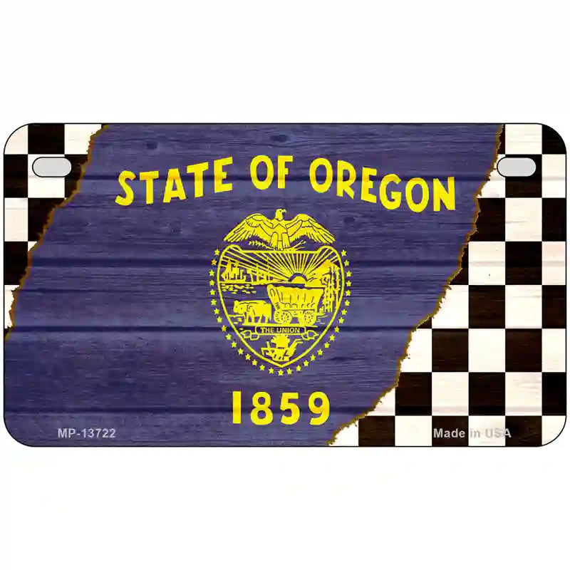 Oregon Racing Flag Novelty Metal License Plate Tag 7" x 4" Motorcycle (MP)