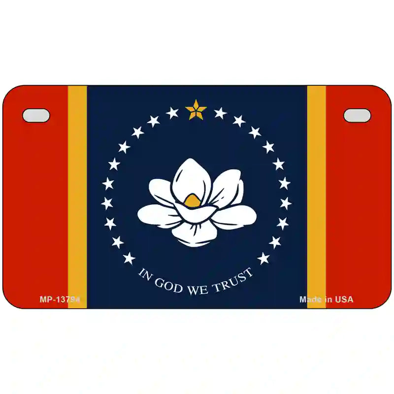 Mississippi Flag Novelty Metal License Plate Tag 7" x 4" (MP)
