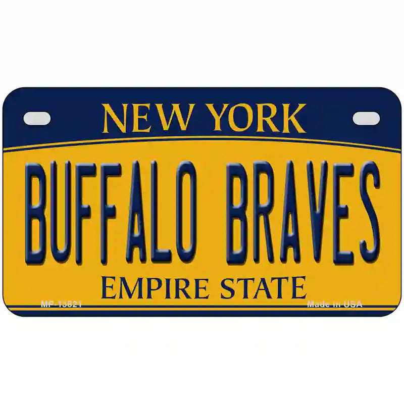 Buffalo Braves New York Novelty Metal License Plate Tag 7" x 4" Motorcycle (MP)