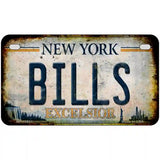 Bills Excelsior New York Rusty Novelty Metal License Plate Tag 7" x 4" Motorcycle (MP)