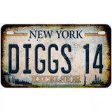 Diggs 14 Excelsior New York Rusty Novelty Metal License Plate Tag 7" x 4" Motorcycle (MP)