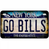 Go Bills New York Rusty Novelty Metal License Plate Tag 7" x 4" Motorcycle (MP)