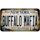 Buffalo Mafia Excelsior New York Rusty Novelty Metal License Plate Tag 7" x 4" Motorcycle (MP)