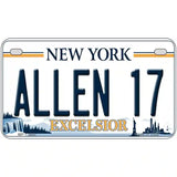 Allen 17 NY Excelsior Novelty Metal License Plate Tag 7" x 4" Motorcycle (MP)