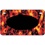 Fire Explosion With Black Center Oval Metal Novelty License Plate 7" x 4" (MP)
