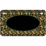 Green Camo Oval With Black Oval Center Metal Novelty License Plate 7" x 4" (MP)