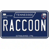 Raccoon Tennessee Blue Novelty Metal License Plate Tag 7" x 4" (MP)