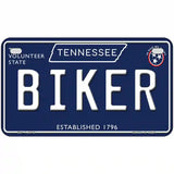 Biker Tennessee Blue Novelty Metal License Plate Tag 7" x 4" (MP)
