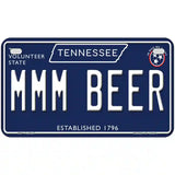 Mmm Beer Tennessee Blue Novelty Metal License Plate Tag 7" x 4" (MP)