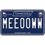 Meeooww Tennessee Blue Novelty Metal License Plate Tag 7" x 4" (MP)