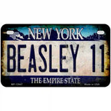 Beasley 11 New York Blue Novelty Metal License Plate Tag 7" x 4" Motorcycle (MP)