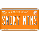 Smoky Mtns Tennessee Orange Novelty Metal License Plate Tag 7" x 4" Motorcycle (MP)