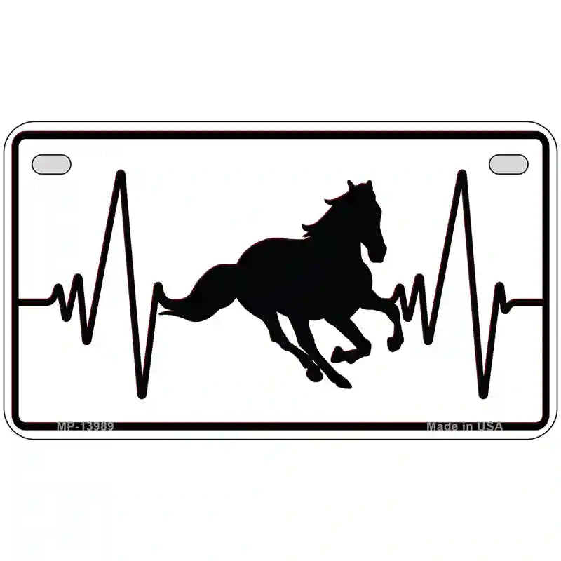 Horse Heart Beat Novelty Metal License Plate Tag 7" x 4" Motorcycle (MP)
