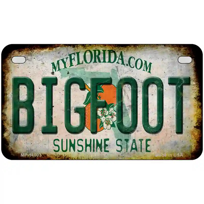 Bigfoot Florida Novelty Metal License Plate Tag 7" x 4" Motorcycle (MP)